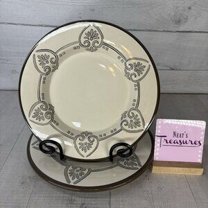Tabletops Lifestyles ARIA Hand Crafted & Painted Ceramic Dinner Plates Set of 2